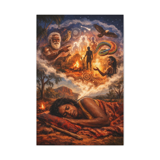 Dreaming Aboriginal Art Canvas — Stretched Matte Wall Art