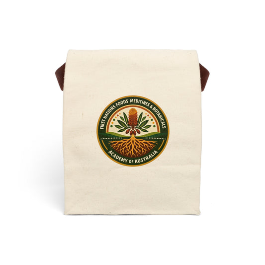 First Nations Foods, Medicines, and Botanicals Academy Logo on Canvas Lunch Bag with Strap