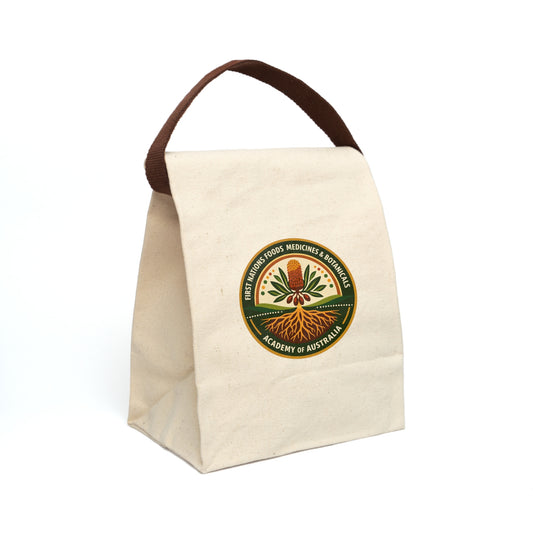 First Nations Foods, Medicines, and Botanicals Academy Logo on Canvas Lunch Bag with Strap