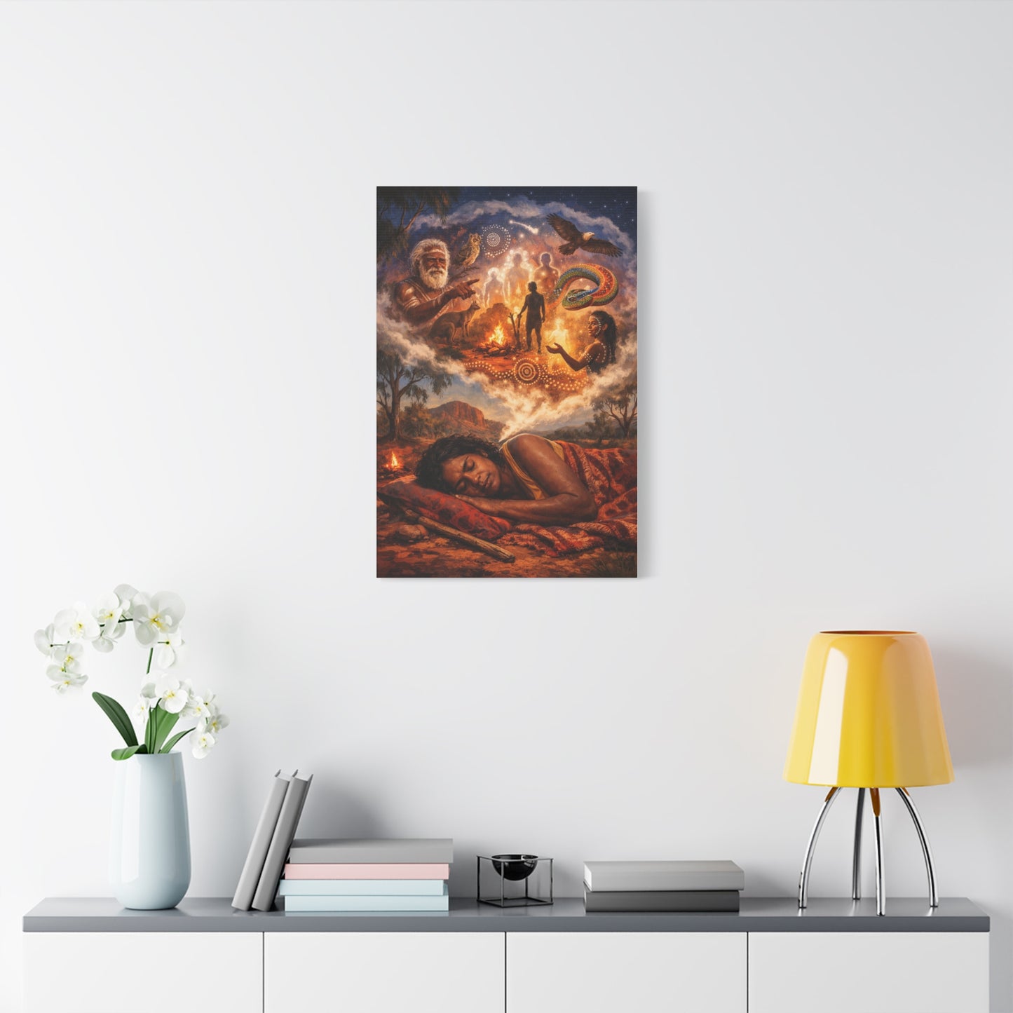 Dreaming Aboriginal Art Canvas — Stretched Matte Wall Art