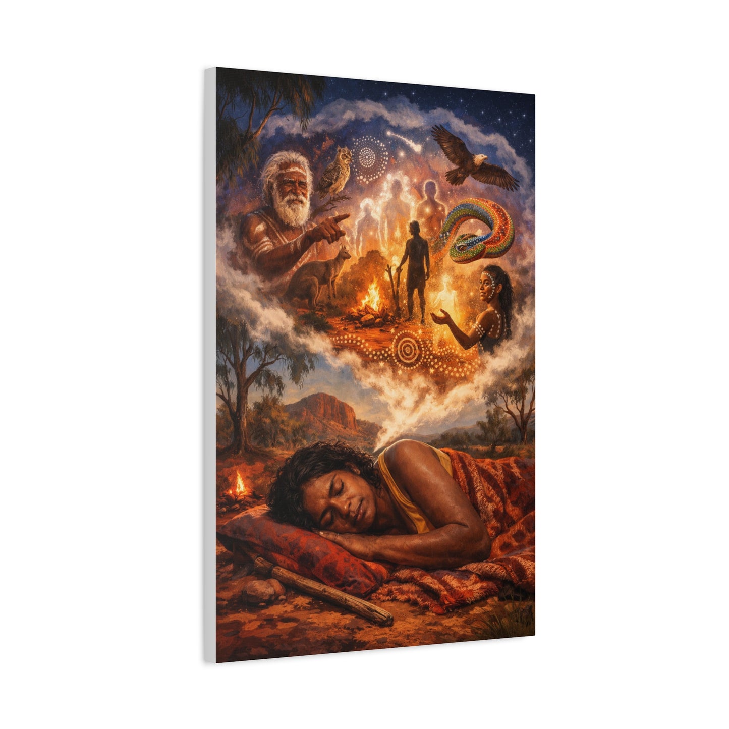Dreaming Aboriginal Art Canvas — Stretched Matte Wall Art